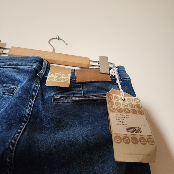 CARE LABEL jeans blue denim pants mid rise faded effect - Picture 9 of 13